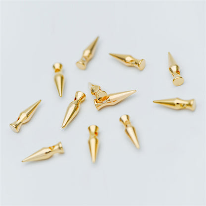 10pcs Gold plated Brass Bullet-shaped Charms 15x4mm, Arrow DANGLE Pendants (GB-609)