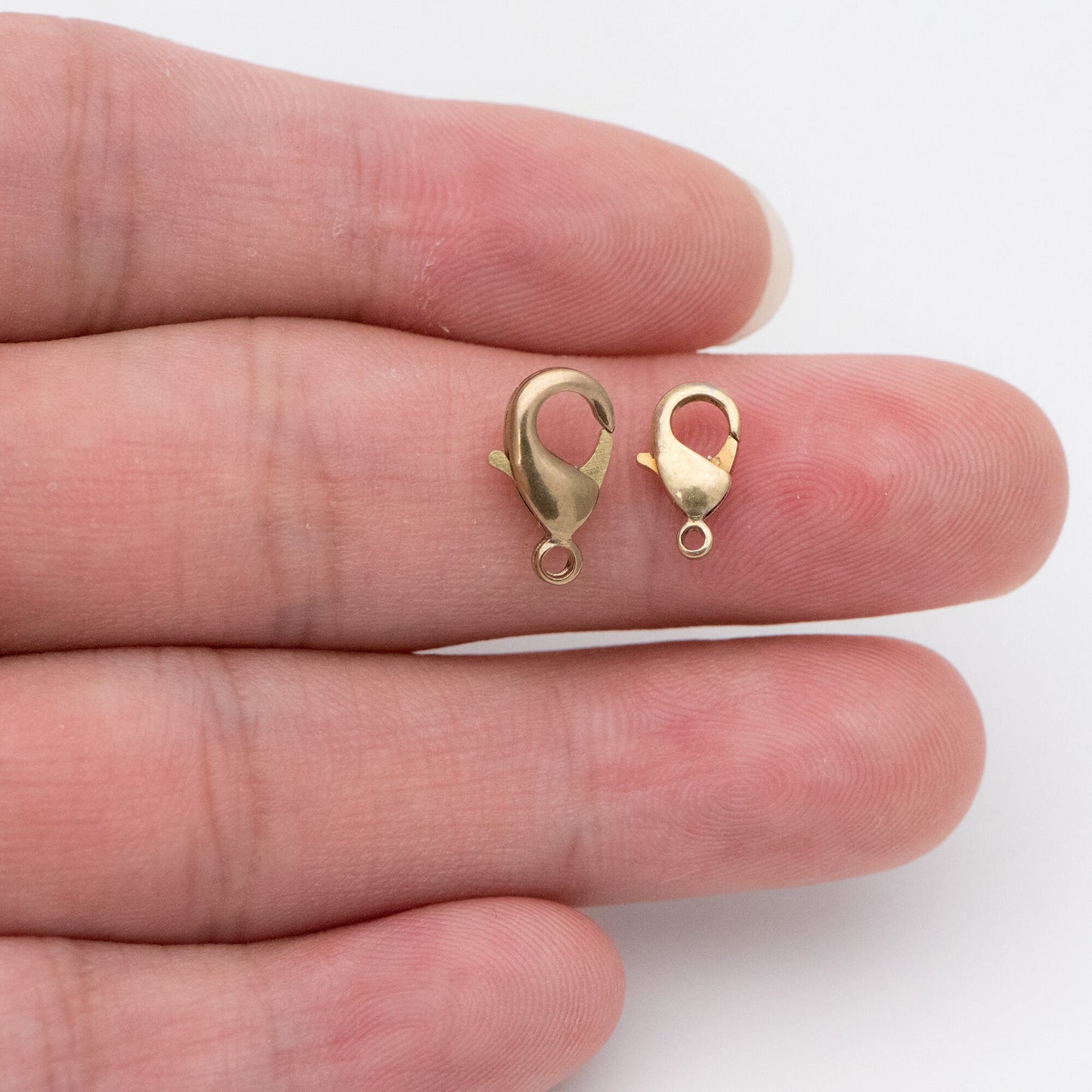 30pcs Raw Brass Lobster Clasps 10mm/ 12mm, DIY Jewelry Making Supplies Wholesale (RB-174)