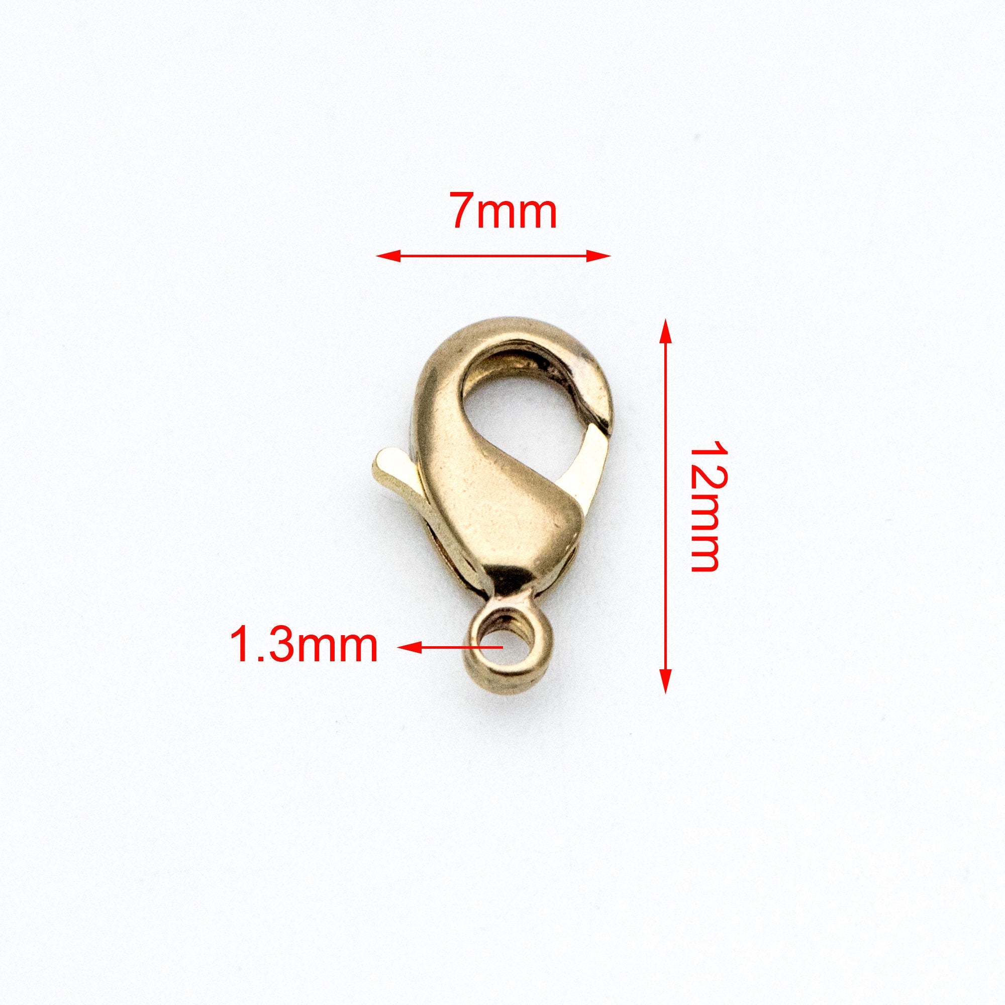 30pcs Raw Brass Lobster Clasps 10mm/ 12mm, DIY Jewelry Making Supplies Wholesale (RB-174)