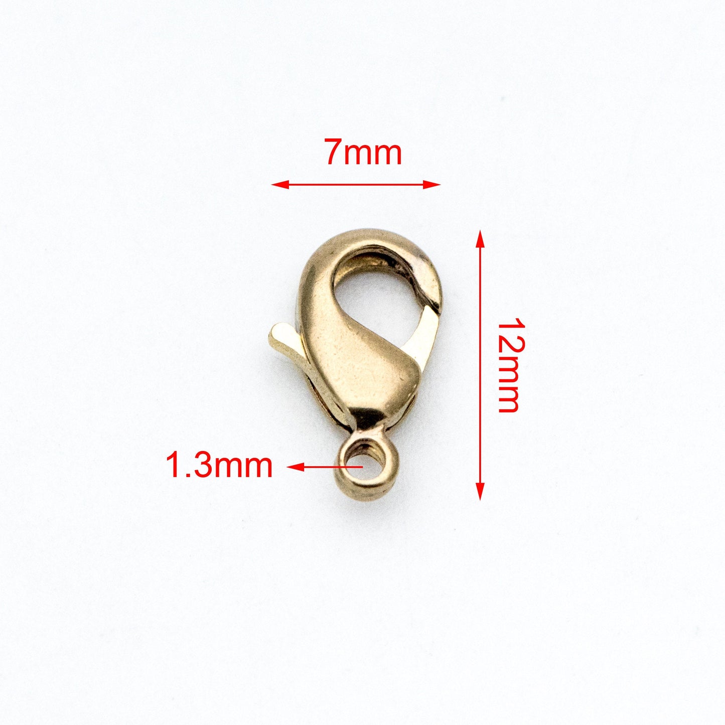 30pcs Raw Brass Lobster Clasps 10mm/ 12mm, DIY Jewelry Making Supplies Wholesale (RB-174)