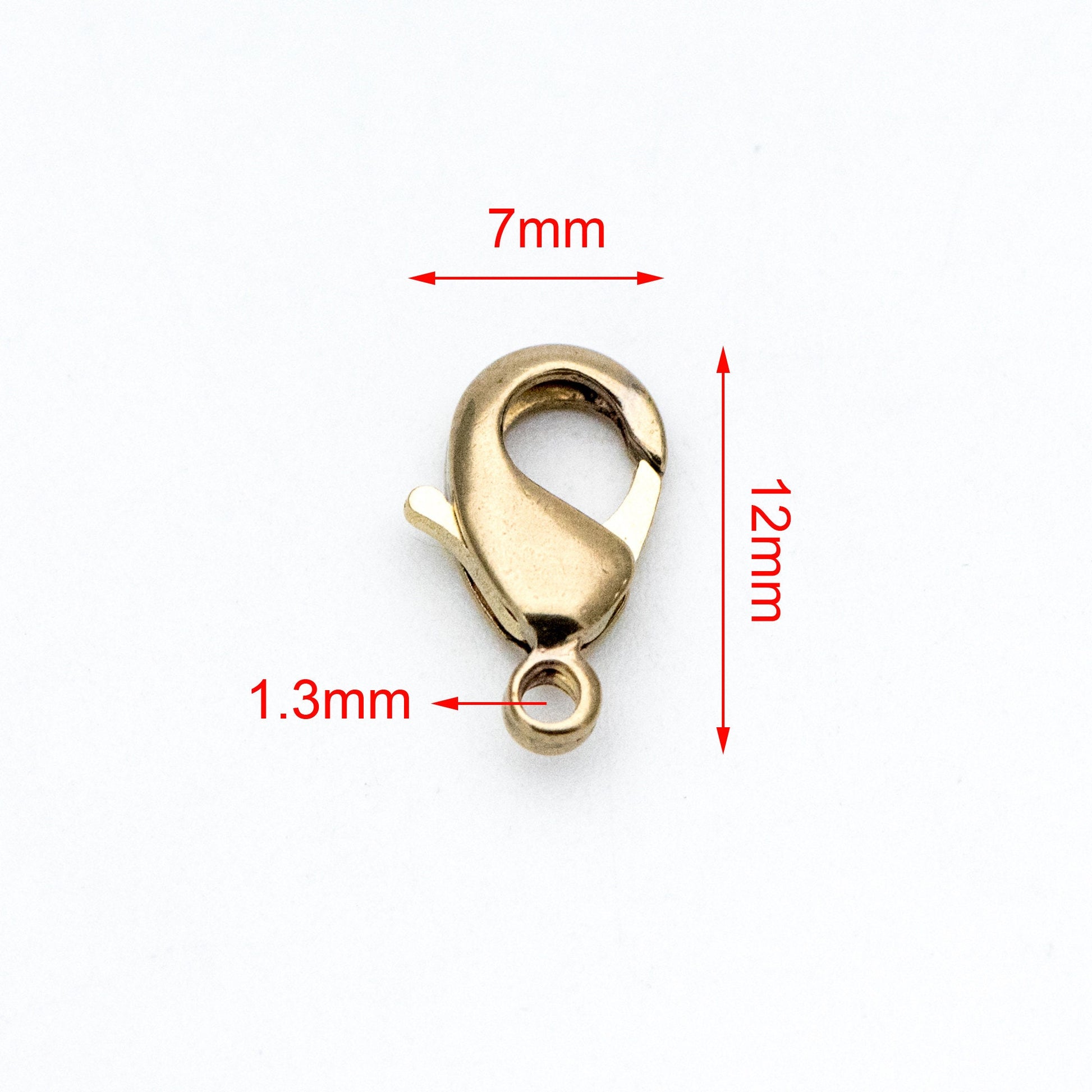 30pcs Raw Brass Lobster Clasps 10mm/ 12mm, DIY Jewelry Making Supplies Wholesale (RB-174)