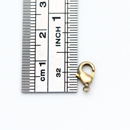 30pcs Raw Brass Lobster Clasps 10mm/ 12mm, DIY Jewelry Making Supplies Wholesale (RB-174)