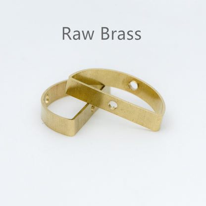 20pcs Raw Brass Semicircle Link Pendants 21x11mm, Geometric Half Moon Charms with 2 Holes (RB-151)