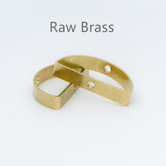 20pcs Raw Brass Semicircle Link Pendants 21x11mm, Geometric Half Moon Charms with 2 Holes (RB-151)