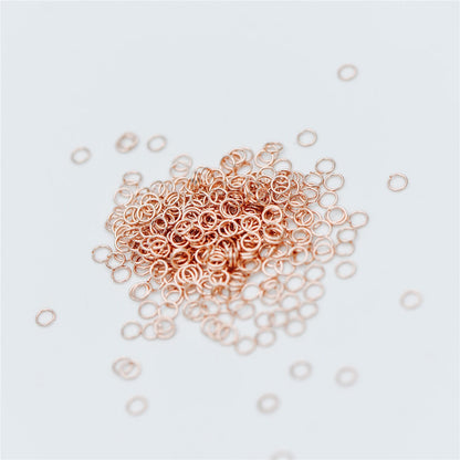 200pcs Rose Gold plated 304 Stainless Steel Open Jump Rings, 3x0.4mm (26 Gauge)/ 4x0.5mm (24 Ga), Tiny Split Rings for Thin Chains (#GB-613)