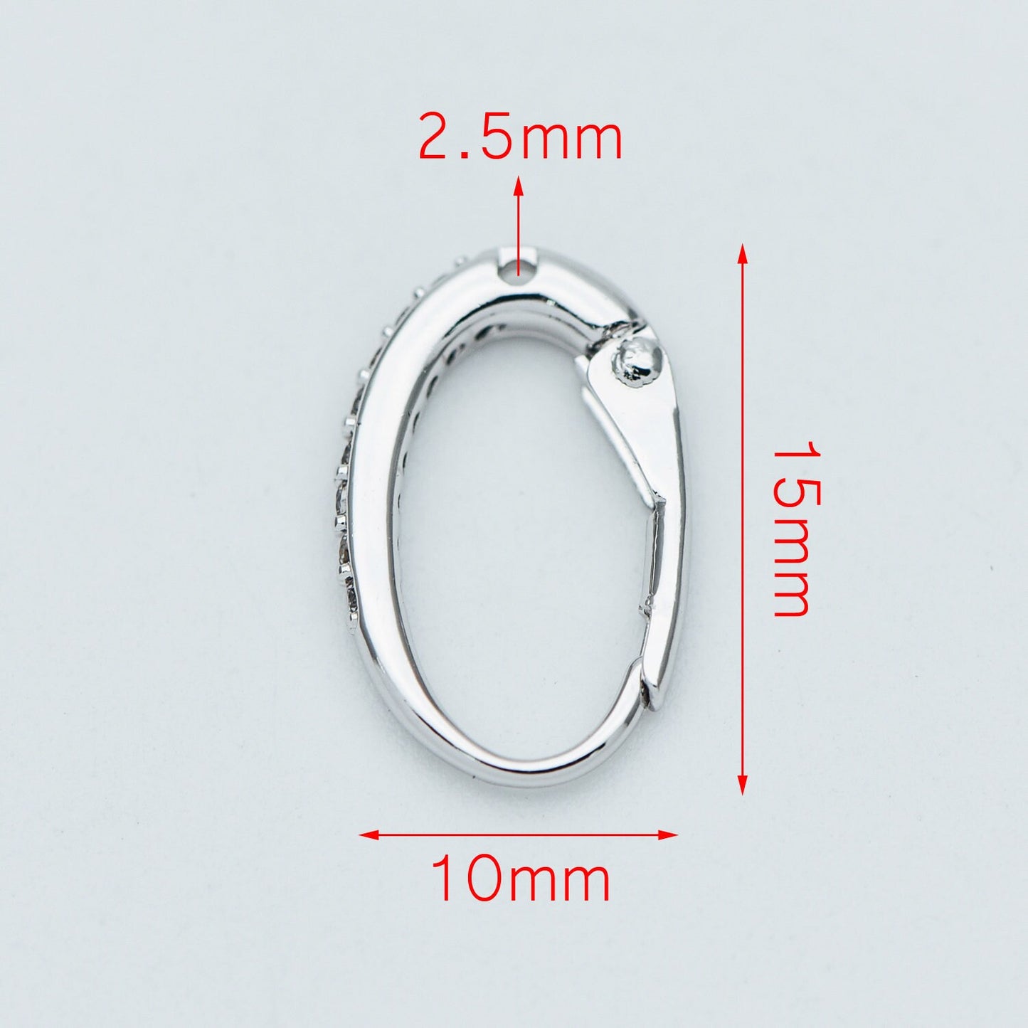 10pcs CZ Gold/ Silver tone Oval Leverback Ear Hooks 15x10mm, Gold/ Rhodium plated on Brass, Earring Hoop Components (GB-619)