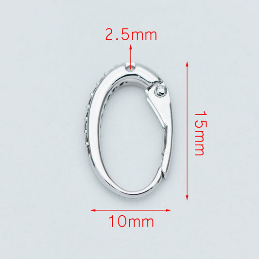 10pcs CZ Gold/ Silver tone Oval Leverback Ear Hooks 15x10mm, Gold/ Rhodium plated on Brass, Earring Hoop Components (GB-619)