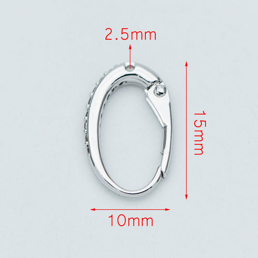 10pcs CZ Gold/ Silver tone Oval Leverback Ear Hooks 15x10mm, Gold/ Rhodium plated on Brass, Earring Hoop Components (GB-619)