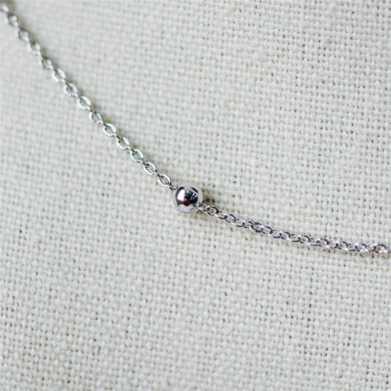 Silver tone Satellite Chains, 1.2mm Chain with 3mm Round Beads, Rhodium plated Brass Beaded Cable Chain (#LK-225-2)/ 1 Meter=3.3 ft
