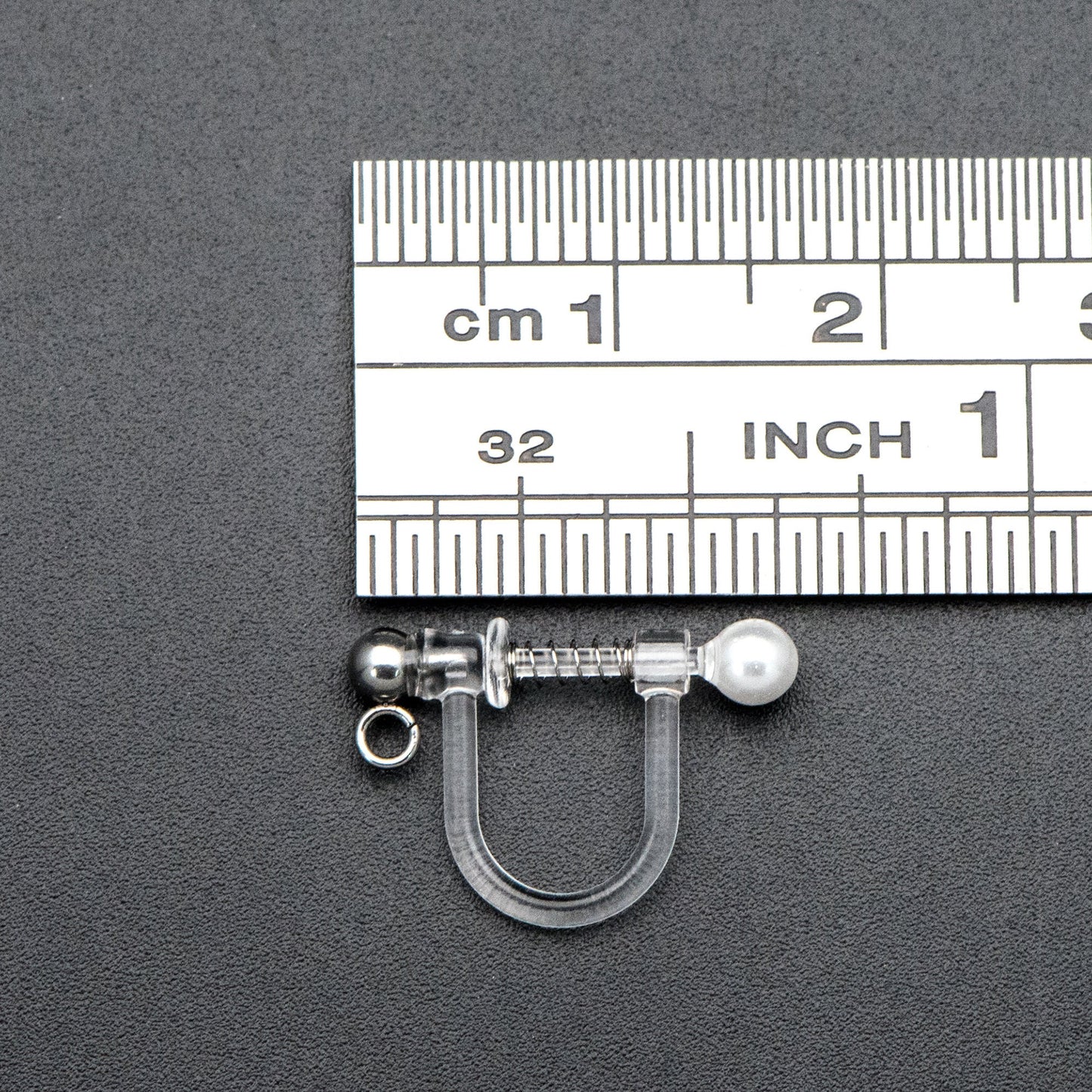 10pcs Resin Clip On Earring Findings, Rhodium plated Brass Earwire, Silver Non Pierced Earrings (GB-670)