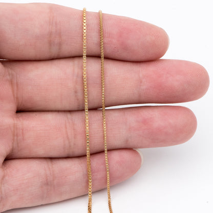Raw Brass Box Chains Wholesale, 0.7/ 0.9/ 1.1m Thin (#LK-259-RB)/ 1 Meter=3.3 ft