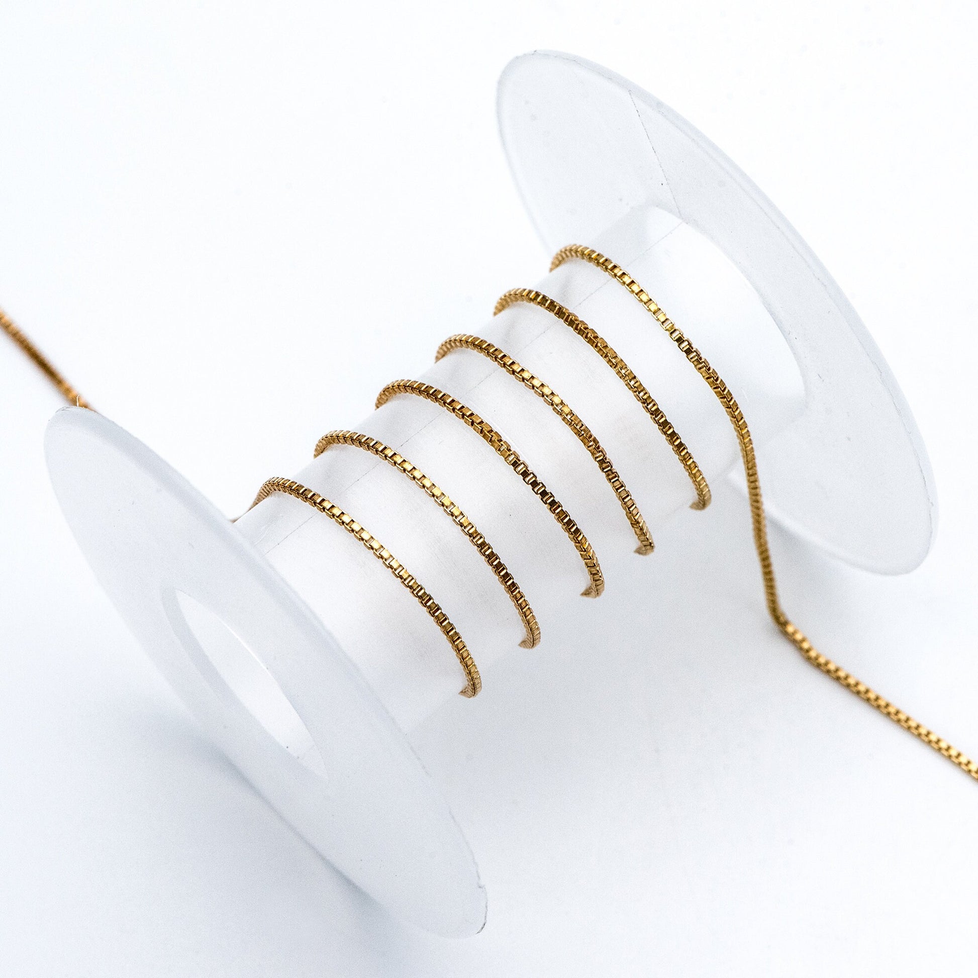 Raw Brass Box Chains Wholesale, 0.7/ 0.9/ 1.1m Thin (#LK-259-RB)/ 1 Meter=3.3 ft