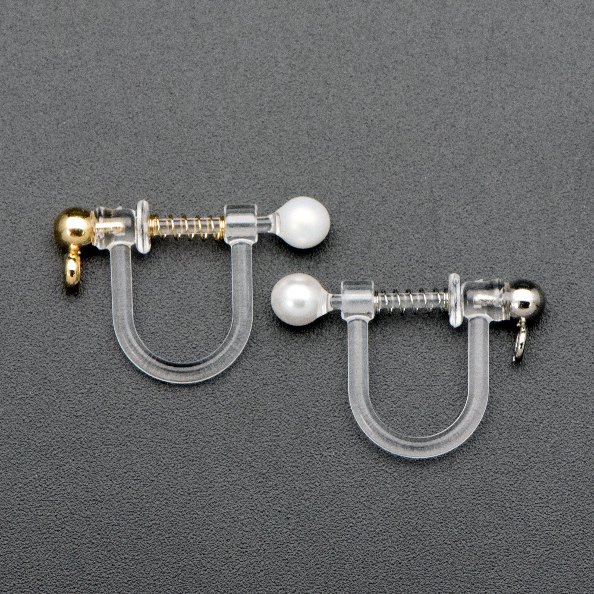 10pcs Resin Clip On Earring Findings,Gold/ Silver tone Non Pierced Earrings (GB-251-B)