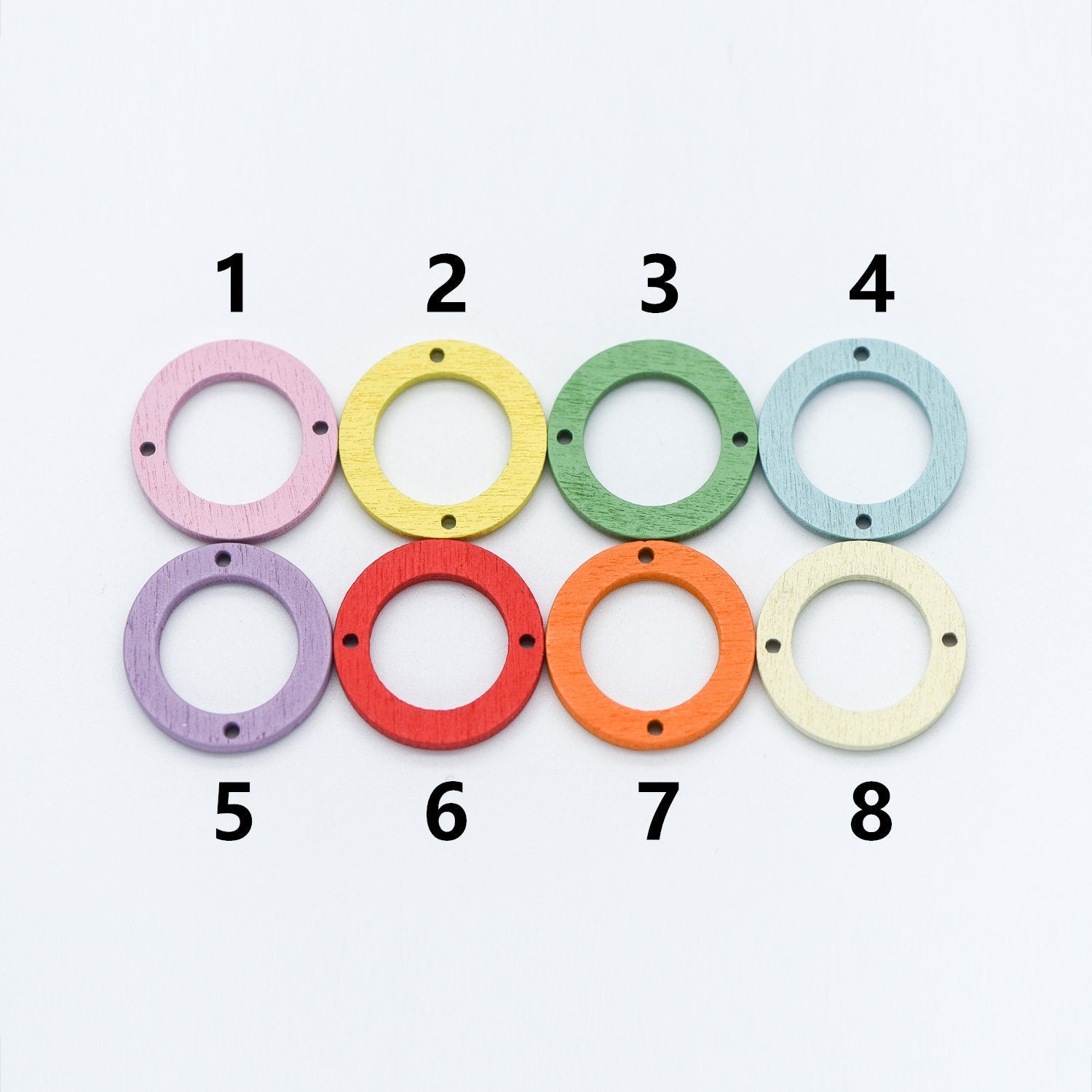 20pcs Wood Round Circle Pendants 23mm, Geometric Connector Charms, DIY Jewelry Components (#HT-65)