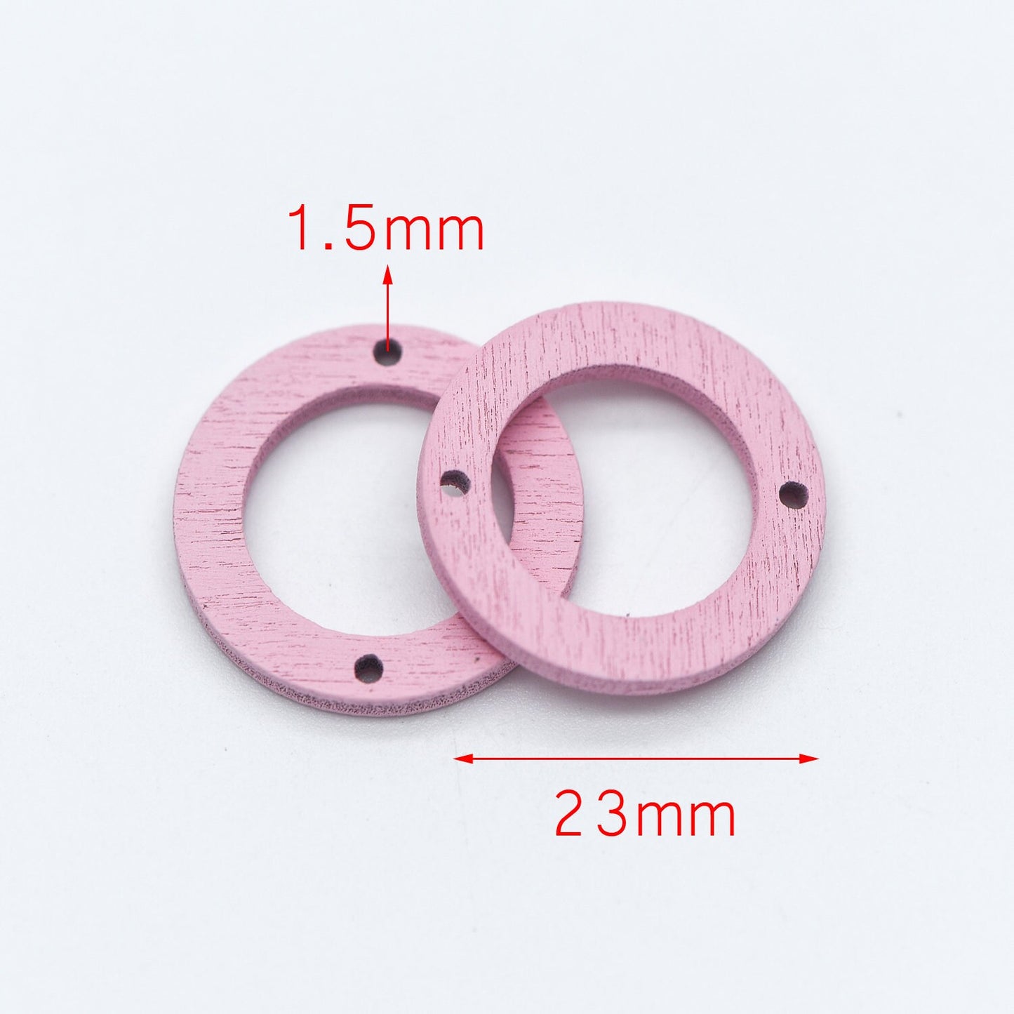 20pcs Wood Round Circle Pendants 23mm, Geometric Connector Charms, DIY Jewelry Components (#HT-65)