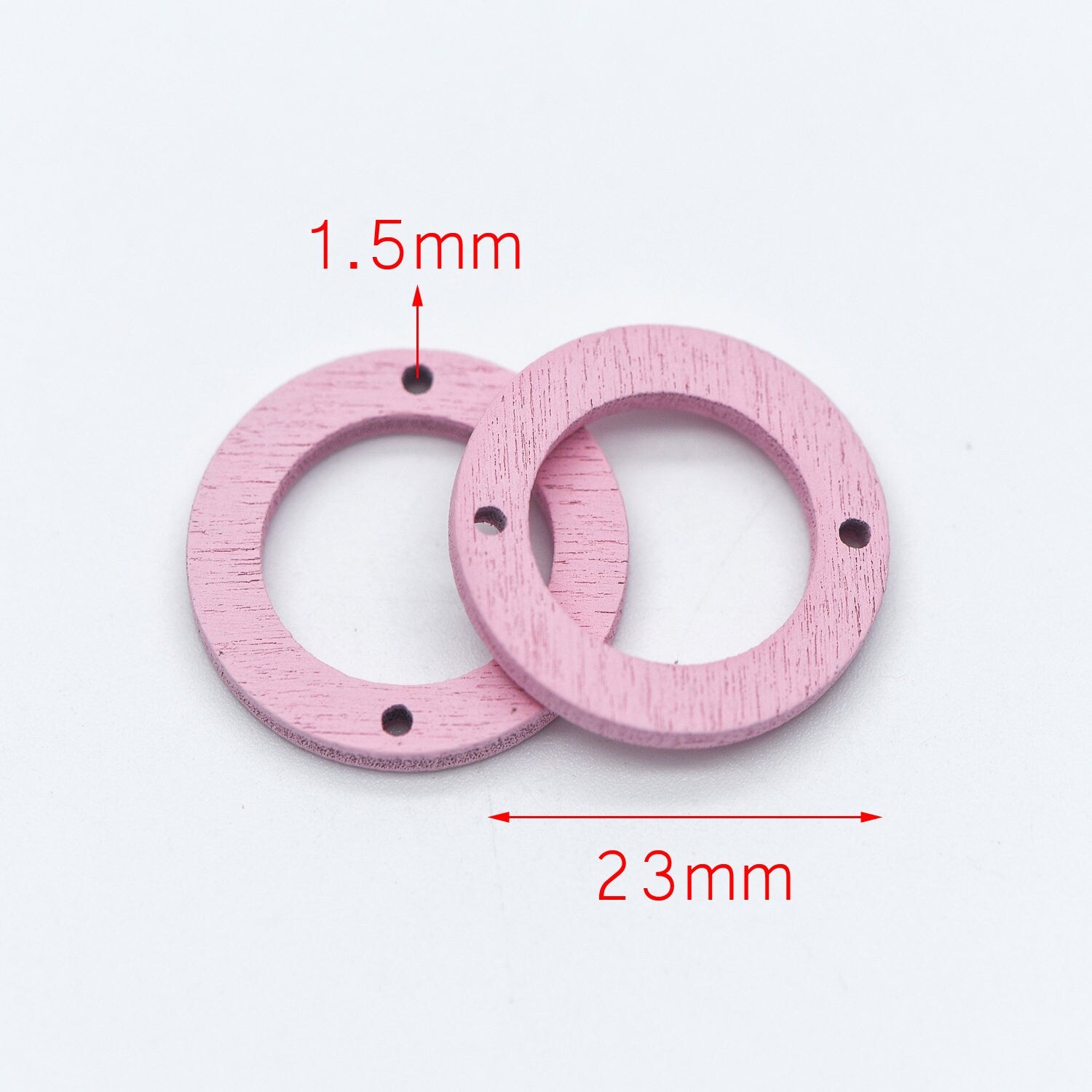 20pcs Wood Round Circle Pendants 23mm, Geometric Connector Charms, DIY Jewelry Components (#HT-65)