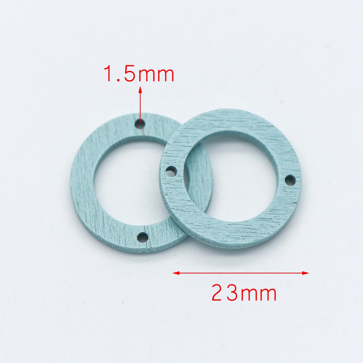 20pcs Wood Round Circle Pendants 23mm, Geometric Connector Charms, DIY Jewelry Components (#HT-65)