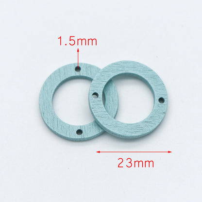 20pcs Wood Round Circle Pendants 23mm, Geometric Connector Charms, DIY Jewelry Components (#HT-65)