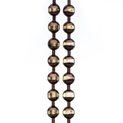 Brass Beaded Ball Chain 3mm, White Grey Coffee (#LK-255)/ 1 Meters=3.3ft