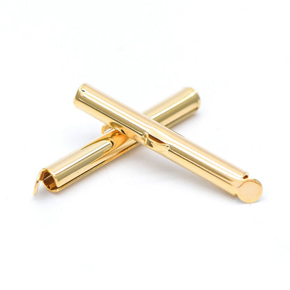 10pcs Slide On Tube Clasp, 18K Gold plated Brass, Multi Strands Clasp End for Beads/ Chains, Multi Size (GB-638)