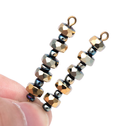 Faceted Crystal Rondelle Beads 6x4mm, Glass Coin Spacer Beads, (TS-90)/ 100 beads