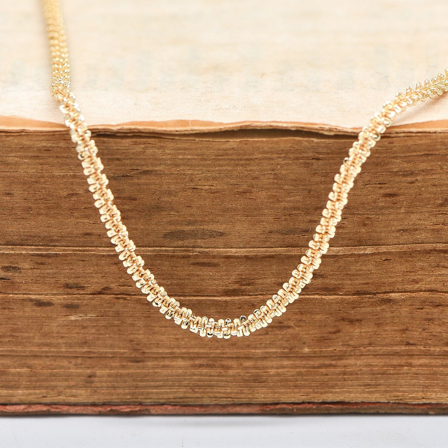 Gold/ Silver tone Specialty Chains 2.2mm, Gold/ Rhodium plated Brass, DIY Necklace Chain Wholesale (#LK-228)/ 1 Meter=3.3 ft