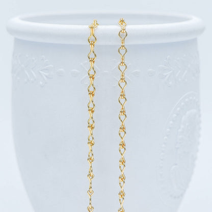 Gold/ Silver tone Link Chains 3.5mm, Real 18K Gold/ Rhodium plated Brass, Quality Specialty Chain Wholesale (#LK-231)/ 1 Meter=3.3 ft