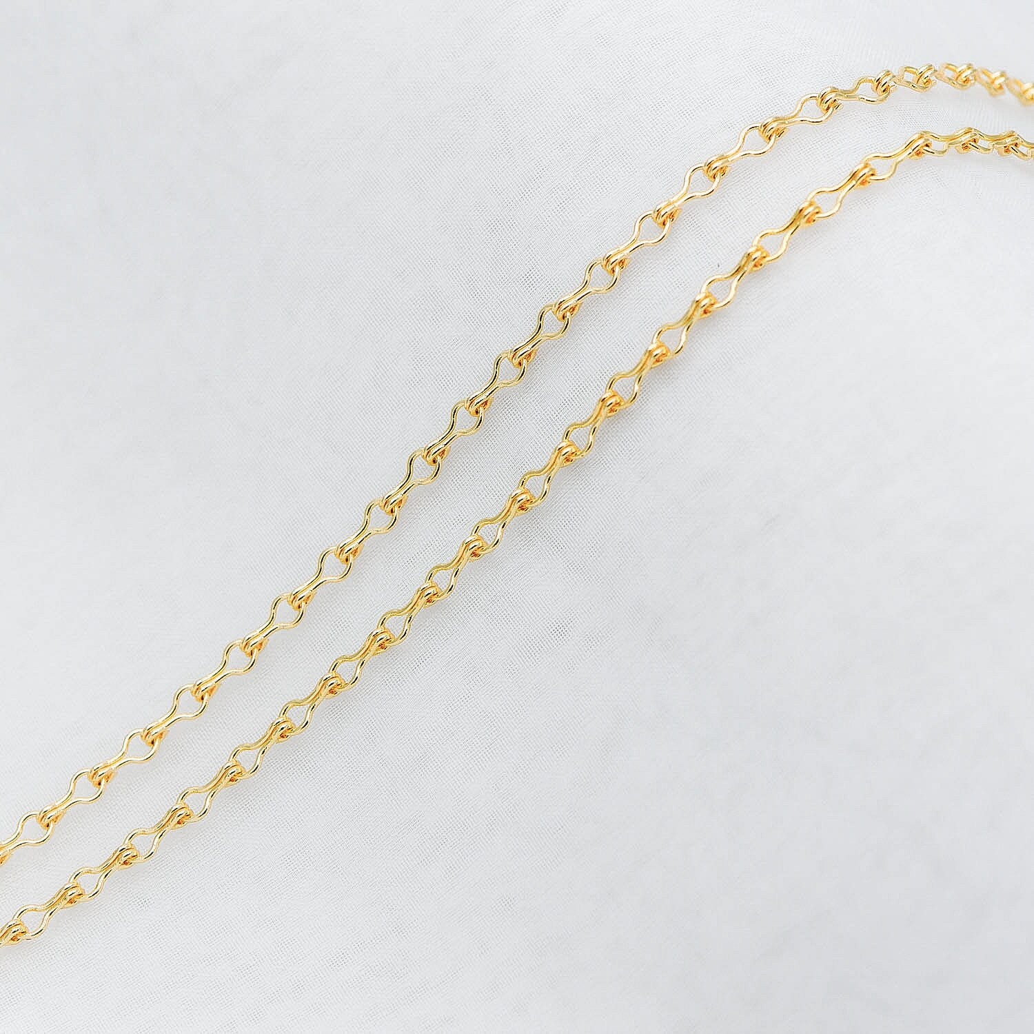 Gold/ Silver tone Link Chains 3.5mm, Real 18K Gold/ Rhodium plated Brass, Quality Specialty Chain Wholesale (#LK-231)/ 1 Meter=3.3 ft
