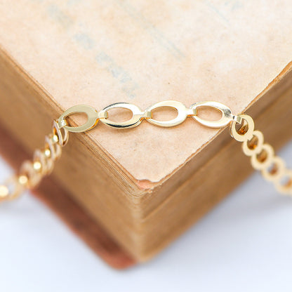 Gold/ Silver tone Specialty Chains, Gold/ Rhodium plated Brass, Link Size 4x8mm, Bulk Chain Wholesale (#LK-232)/ 1 Meter=3.3 ft