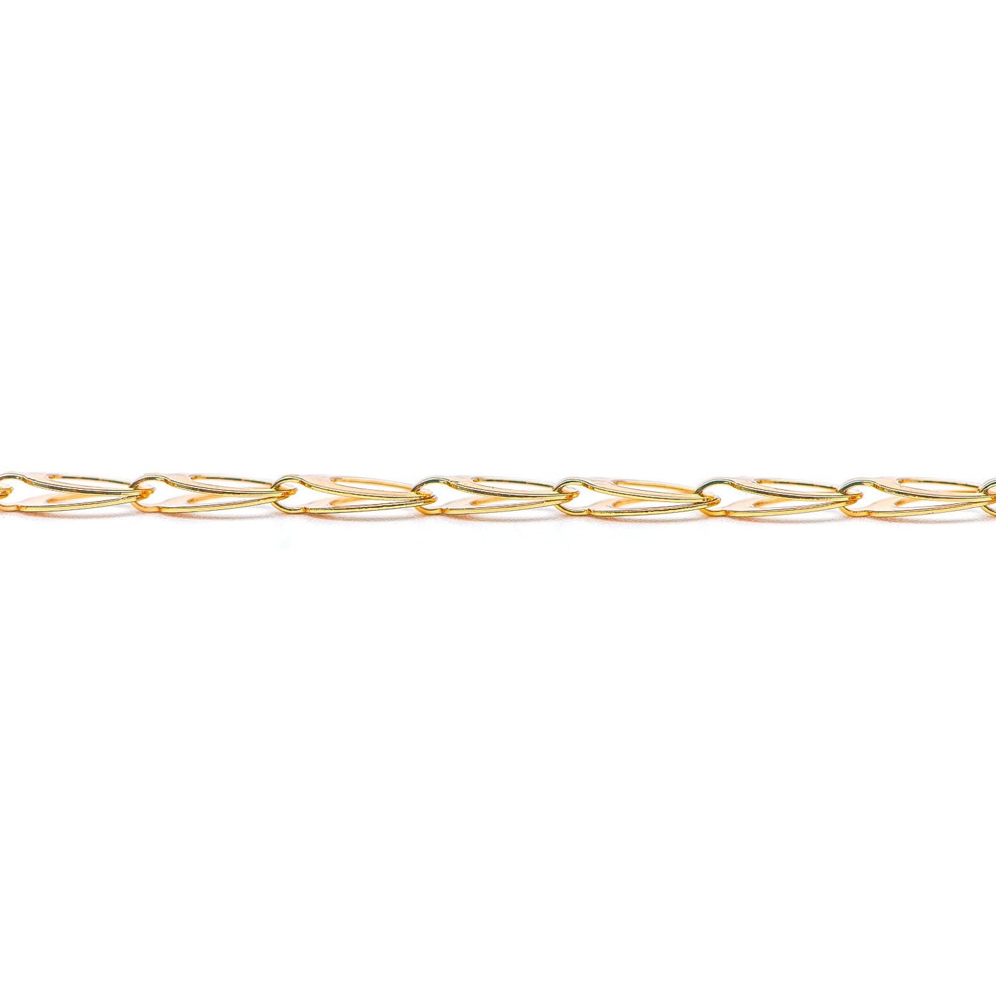 Gold/ Silver tone Specialty Chains, Gold/ Rhodium plated Brass, Link Size 4x8mm, Bulk Chain Wholesale (#LK-232)/ 1 Meter=3.3 ft
