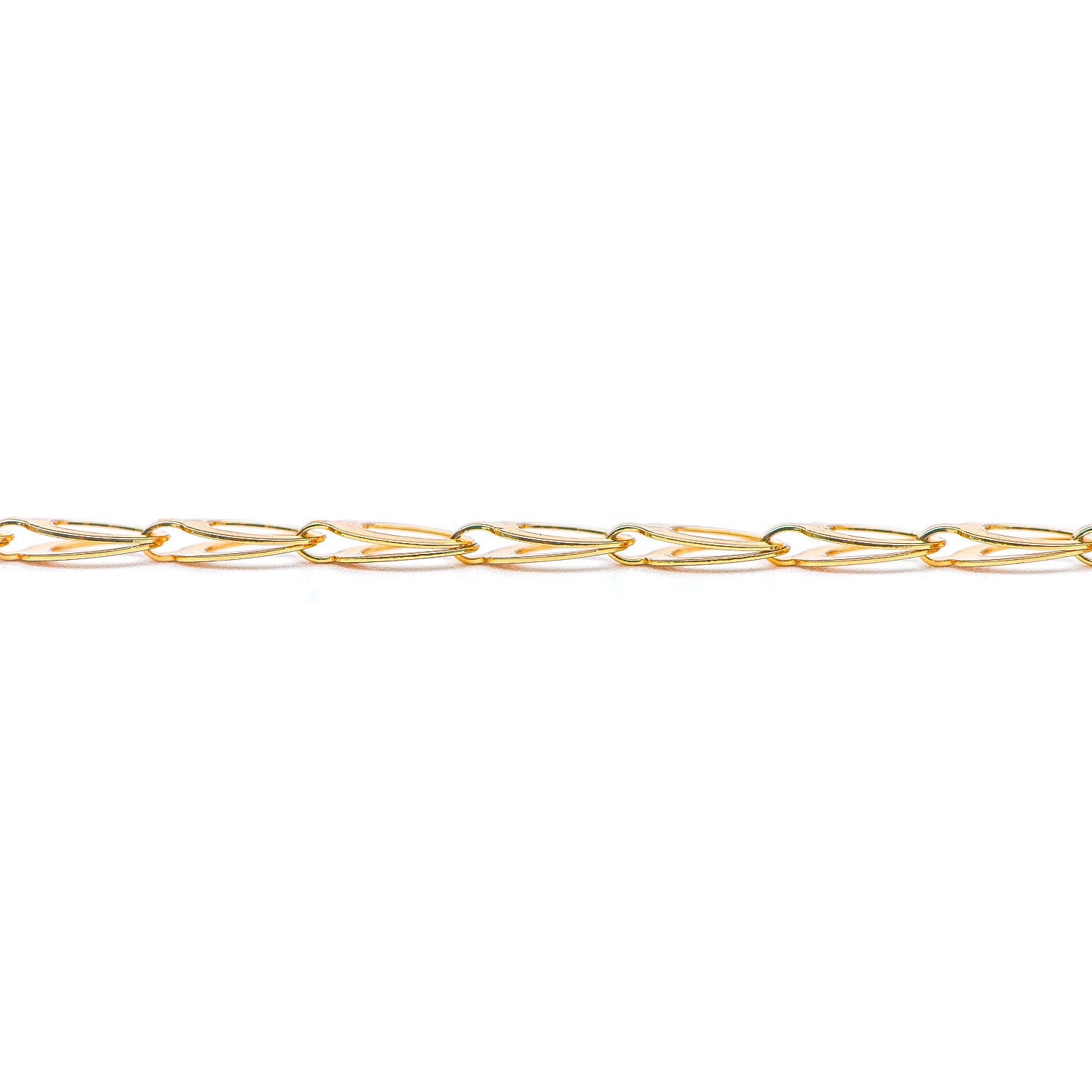 Gold/ Silver tone Specialty Chains, Gold/ Rhodium plated Brass, Link Size 4x8mm, Bulk Chain Wholesale (#LK-232)/ 1 Meter=3.3 ft