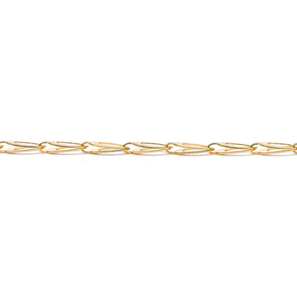 Gold/ Silver tone Specialty Chains, Gold/ Rhodium plated Brass, Link Size 4x8mm, Bulk Chain Wholesale (#LK-232)/ 1 Meter=3.3 ft