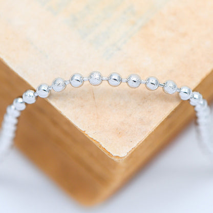 Silver tone Ball Chains 2.5mm, Matte/ Smooth Round Beaded Chain, Necklace Chain Wholesale (#LK-236-2)/ 1 Meter=3.3 ft