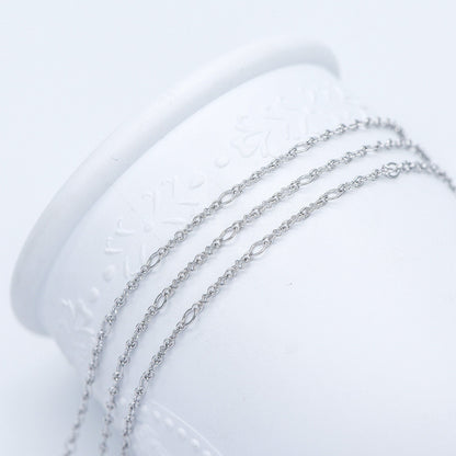 Rhodium plated Brass Link Chains 3mm (#LK-241-2)/ 1 Meter=3.3 ft