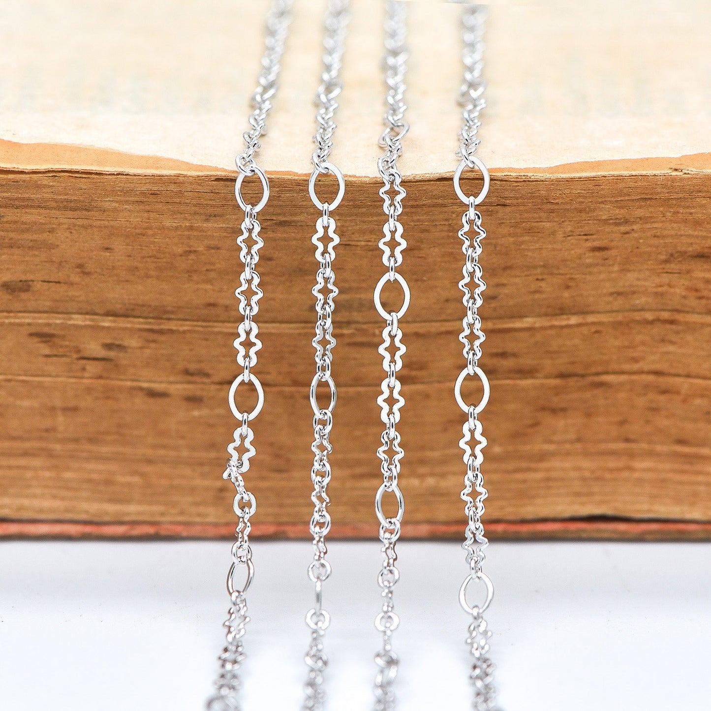 Rhodium plated Brass Link Chains 3mm (#LK-241-2)/ 1 Meter=3.3 ft