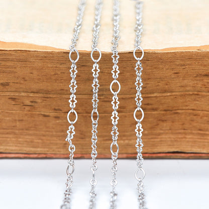 Rhodium plated Brass Link Chains 3mm (#LK-241-2)/ 1 Meter=3.3 ft