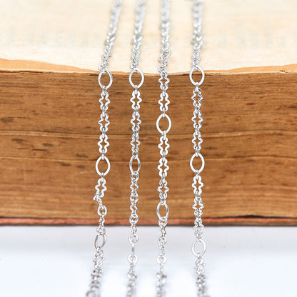 Rhodium plated Brass Link Chains 3mm (#LK-241-2)/ 1 Meter=3.3 ft