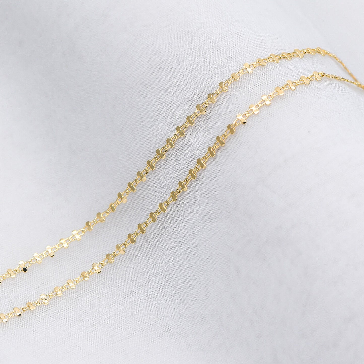 Gold plated Brass Link Chains 3.6mm, Floral Specialty Chains for DIY Necklace (#LK-242-1)/ 1 Meter=3.3 ft