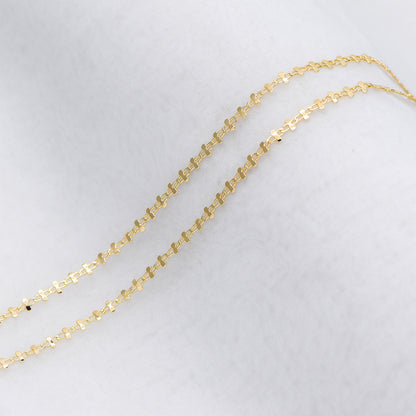 Gold plated Brass Link Chains 3.6mm, Floral Specialty Chains for DIY Necklace (#LK-242-1)/ 1 Meter=3.3 ft