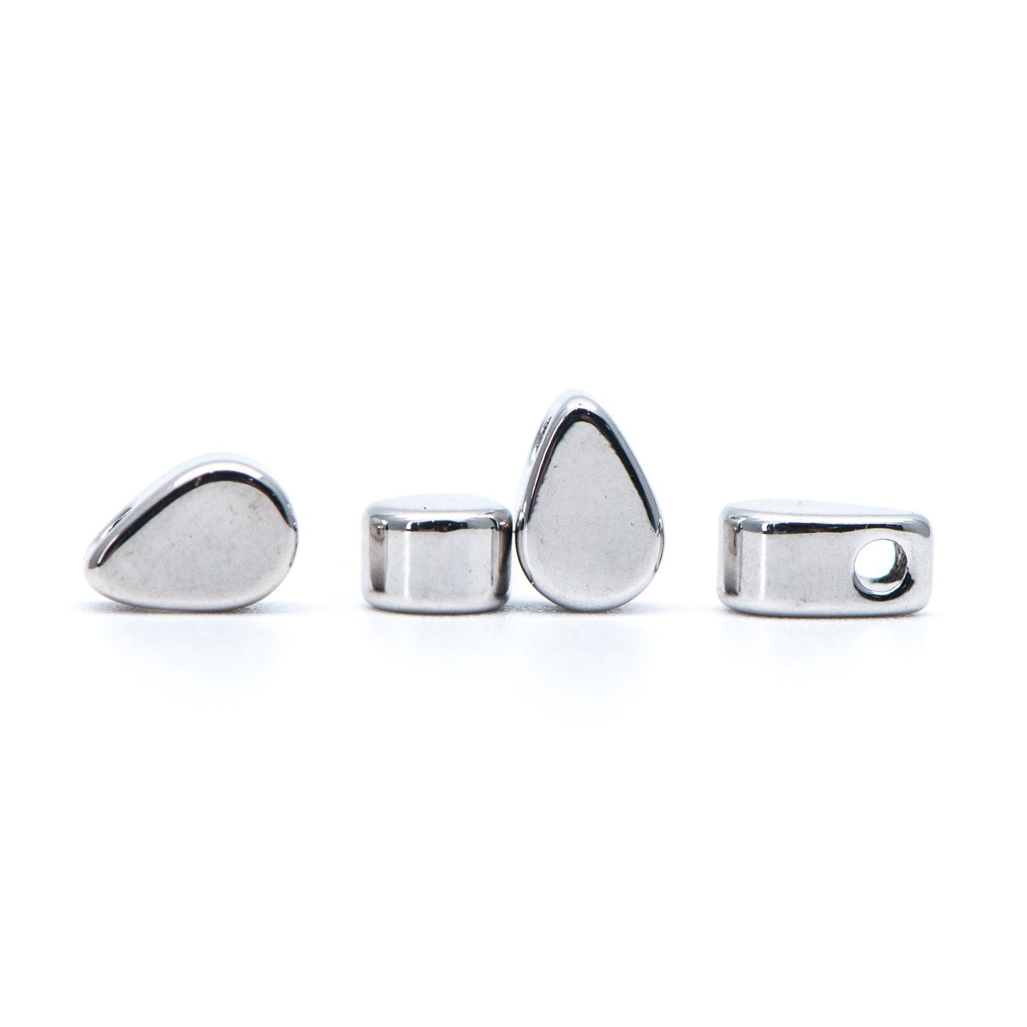 10pcs Mini Gold/ Silver/ Rose Gold Teardrop Charms 6mm, Gold/ Rhodium plated Brass Leaf Beads (GB-088)