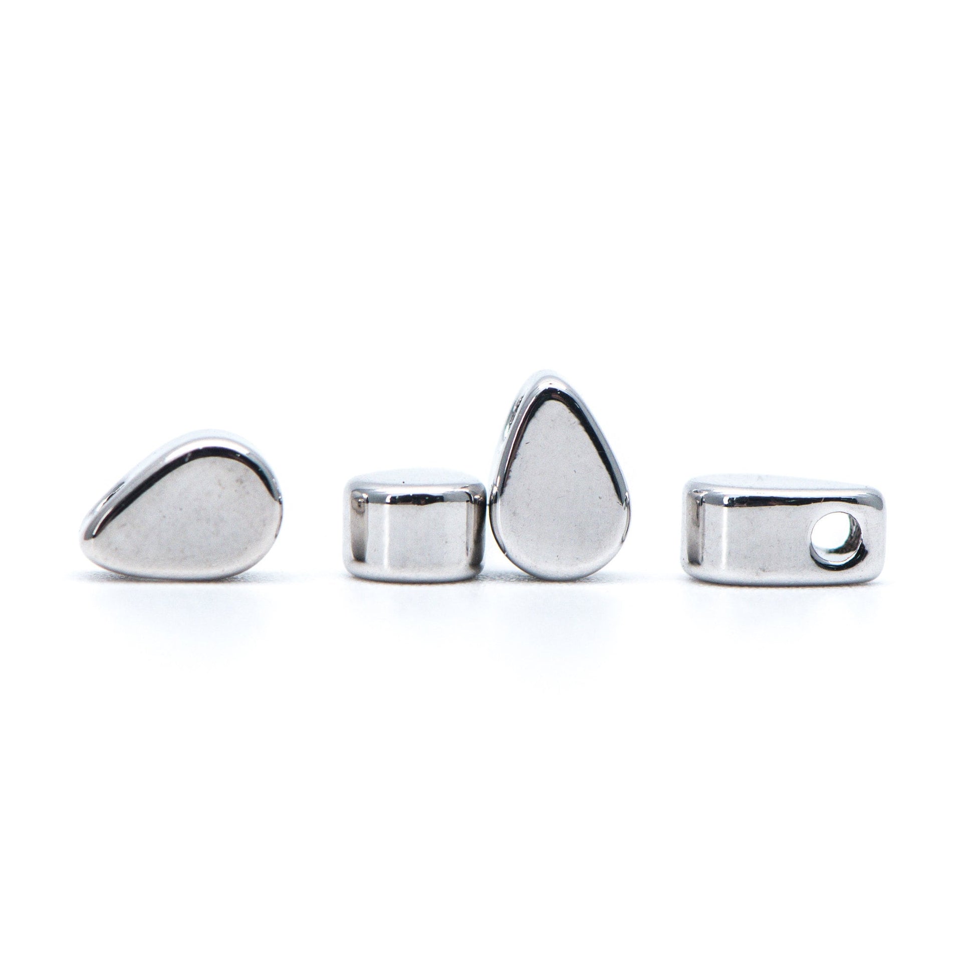 10pcs Mini Gold/ Silver/ Rose Gold Teardrop Charms 6mm, Gold/ Rhodium plated Brass Leaf Beads (GB-088)