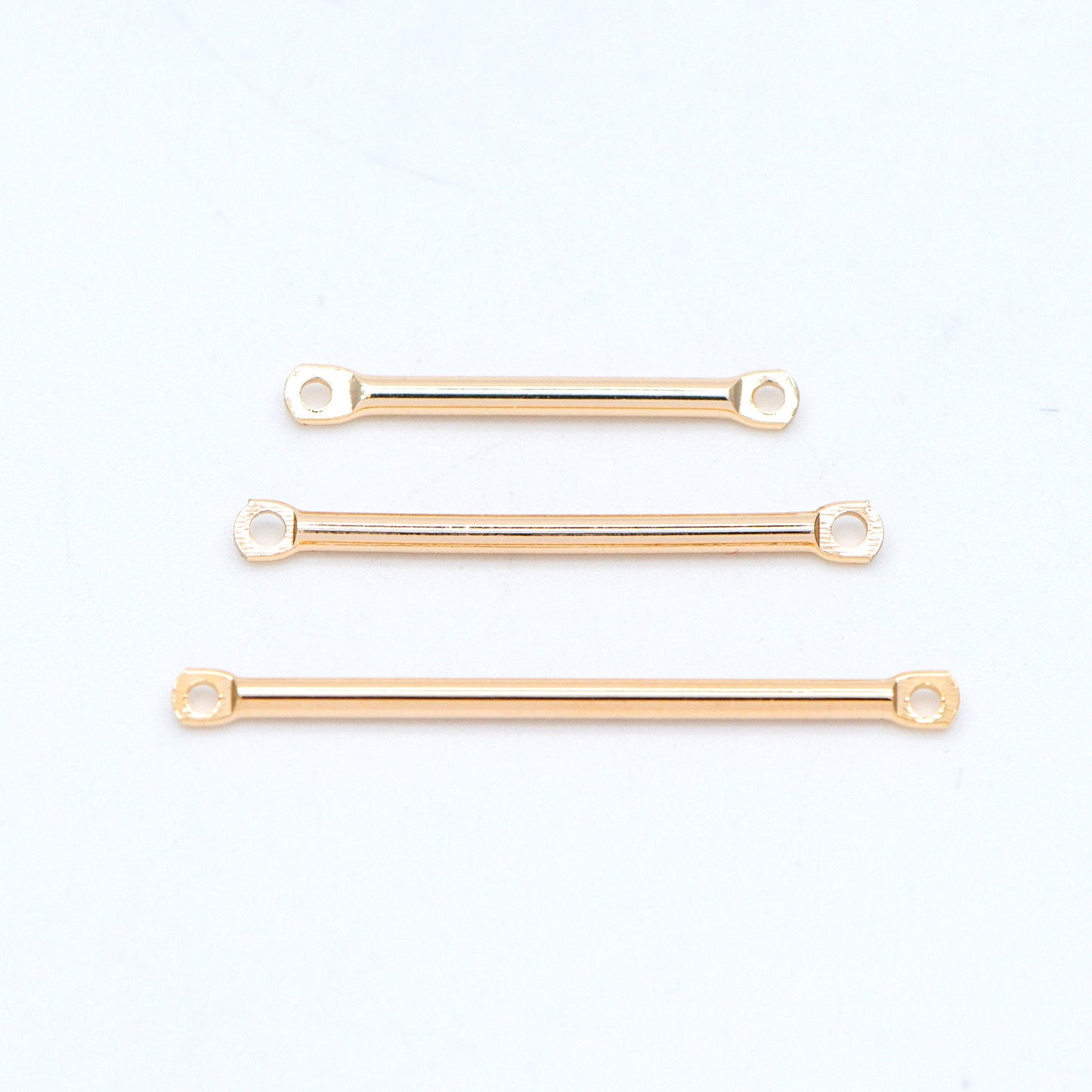 10pcs Gold/ Silver tone Tube Bar Connectors, Gold/ Rhodium plated Brass Stick Charm Pendants, 20/ 25/ 30/ 40mm Multi Size (GB-642)
