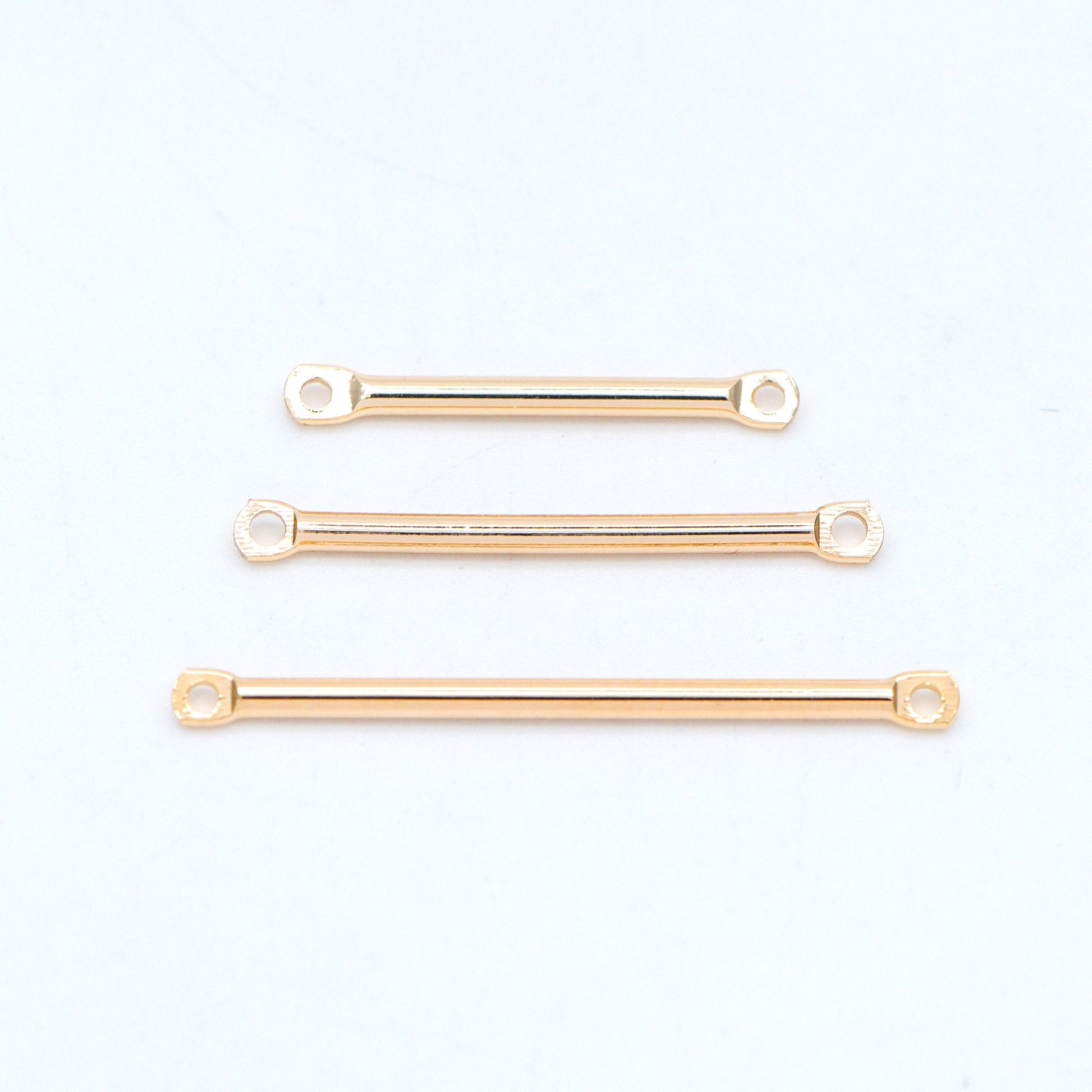 10pcs Gold/ Silver tone Tube Bar Connectors, Gold/ Rhodium plated Brass Stick Charm Pendants, 20/ 25/ 30/ 40mm Multi Size (GB-642)