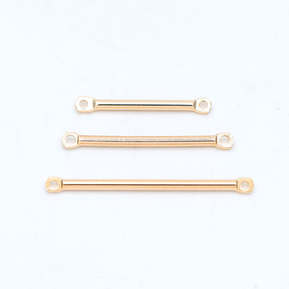 10pcs Gold/ Silver tone Tube Bar Connectors, Gold/ Rhodium plated Brass Stick Charm Pendants, 20/ 25/ 30/ 40mm Multi Size (GB-642)