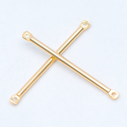 10pcs Gold/ Silver tone Tube Bar Connectors, Gold/ Rhodium plated Brass Stick Charm Pendants, 20/ 25/ 30/ 40mm Multi Size (GB-642)