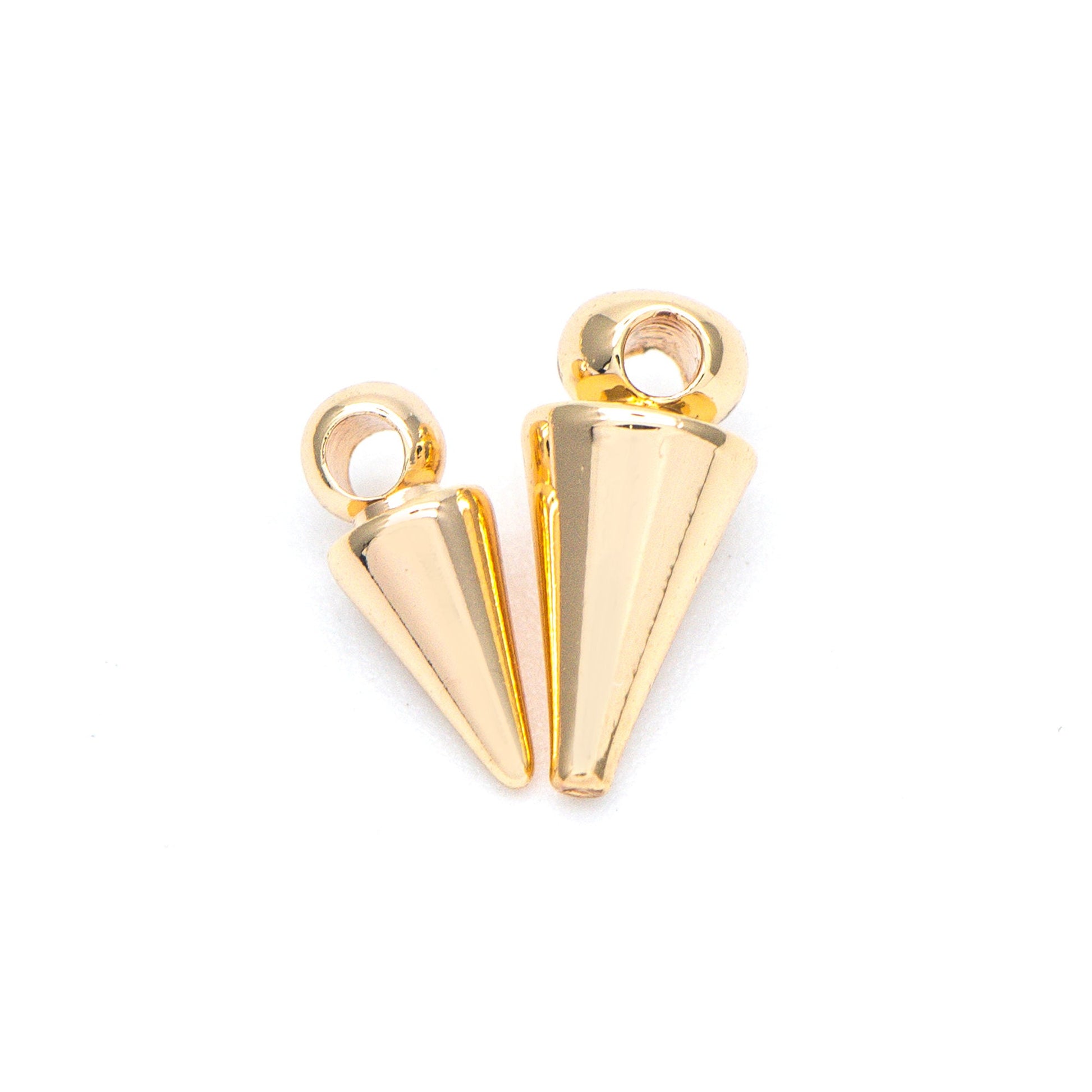 10pcs Gold plated Brass Bullet-shaped Charms 10x4mm/ 11x5mm, Arrow DANGLE Pendants (GB-643)
