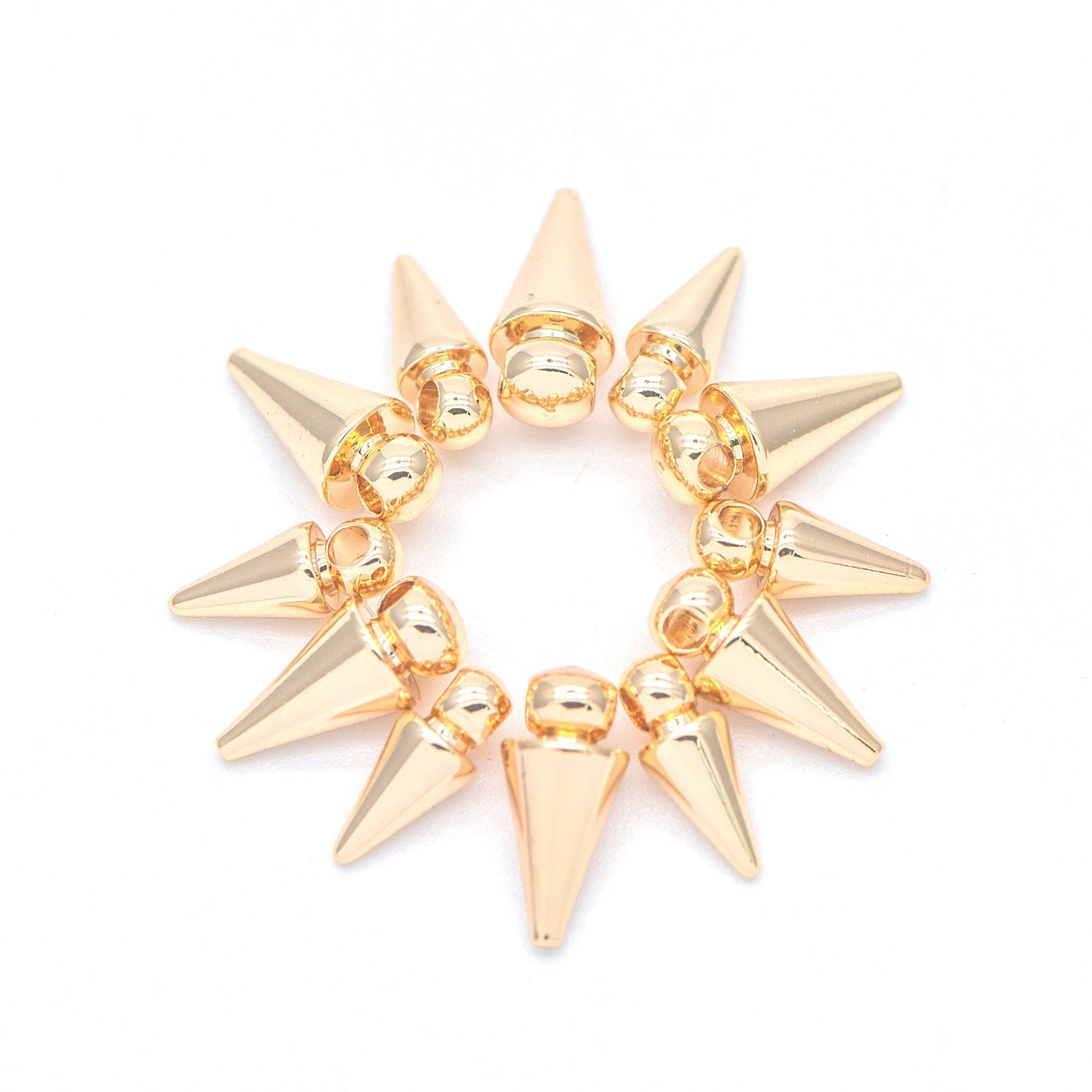 10pcs Gold plated Brass Bullet-shaped Charms 10x4mm/ 11x5mm, Arrow DANGLE Pendants (GB-643)