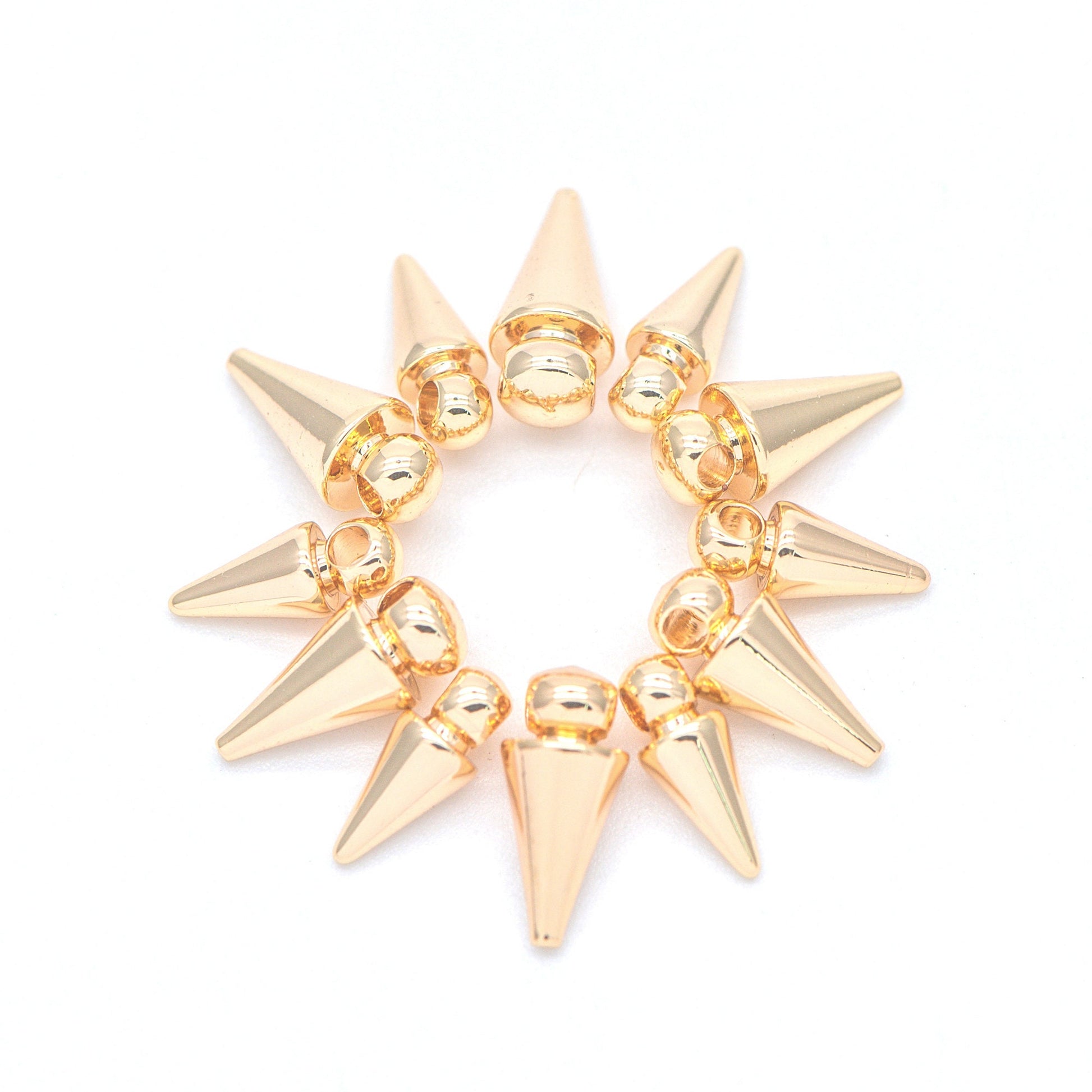 10pcs Gold plated Brass Bullet-shaped Charms 10x4mm/ 11x5mm, Arrow DANGLE Pendants (GB-643)