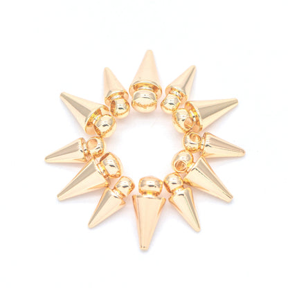 10pcs Gold plated Brass Bullet-shaped Charms 10x4mm/ 11x5mm, Arrow DANGLE Pendants (GB-643)