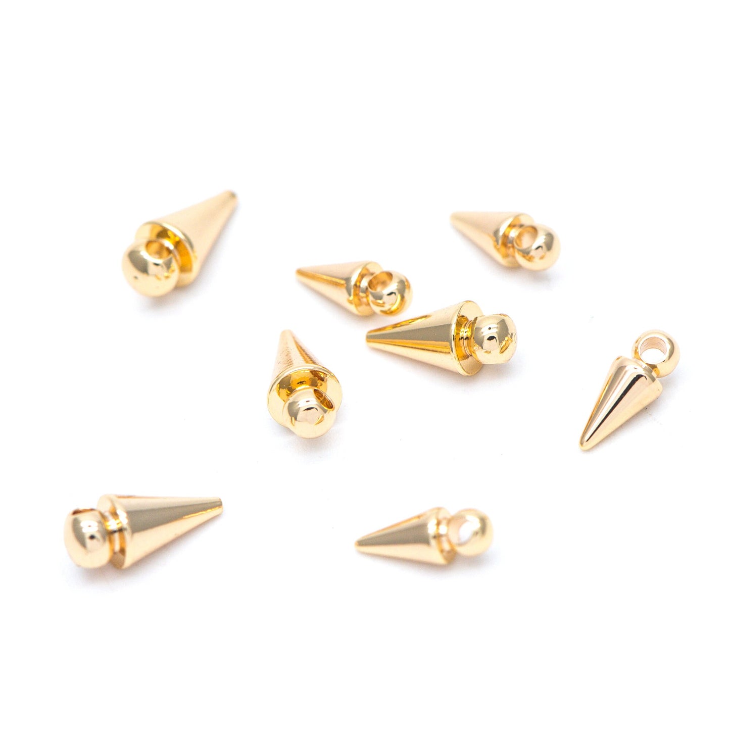 10pcs Gold plated Brass Bullet-shaped Charms 10x4mm/ 11x5mm, Arrow DANGLE Pendants (GB-643)